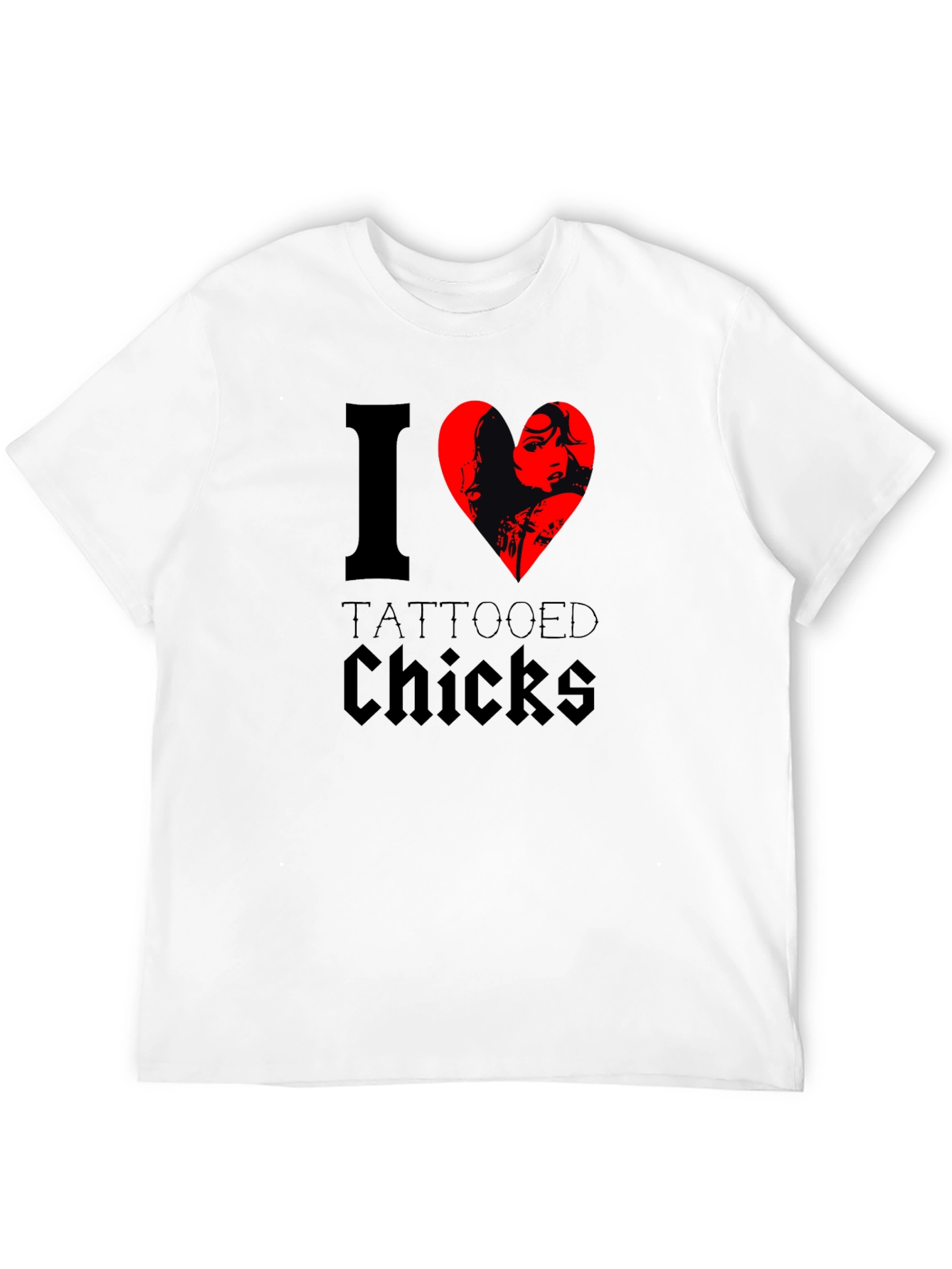 I Heart Tattooed Chicks Black T-Shirt