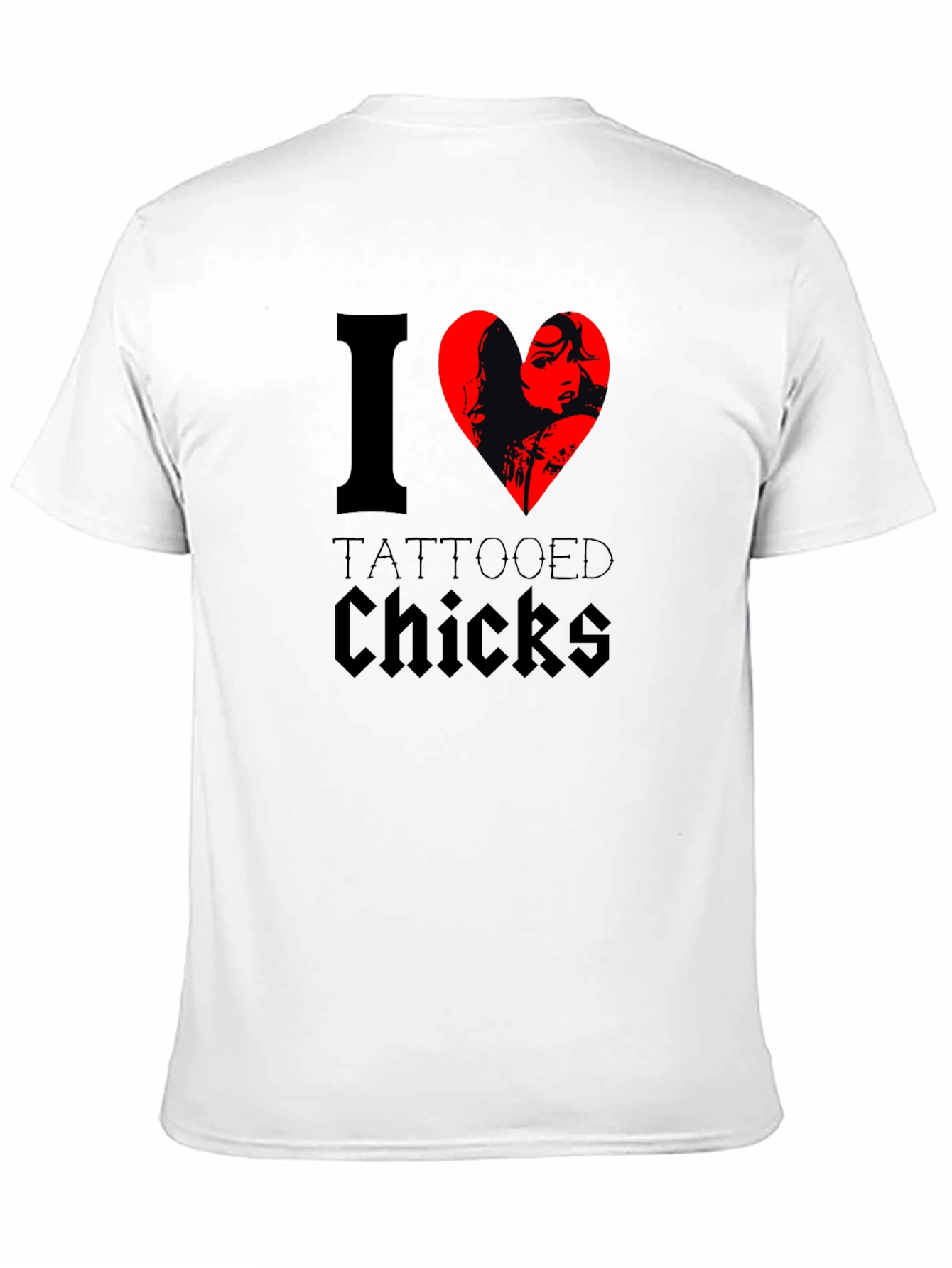 I Heart Tattooed Chicks Black T-Shirt