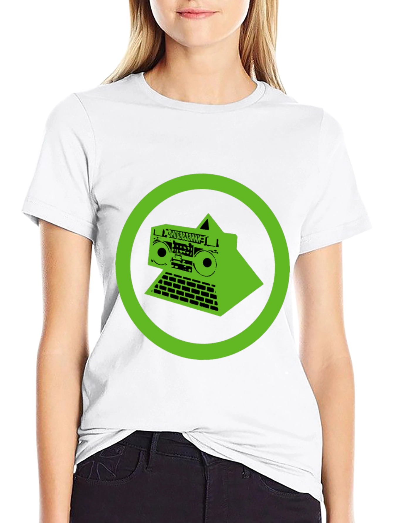 Retro Boombox Graphic Tee - Black