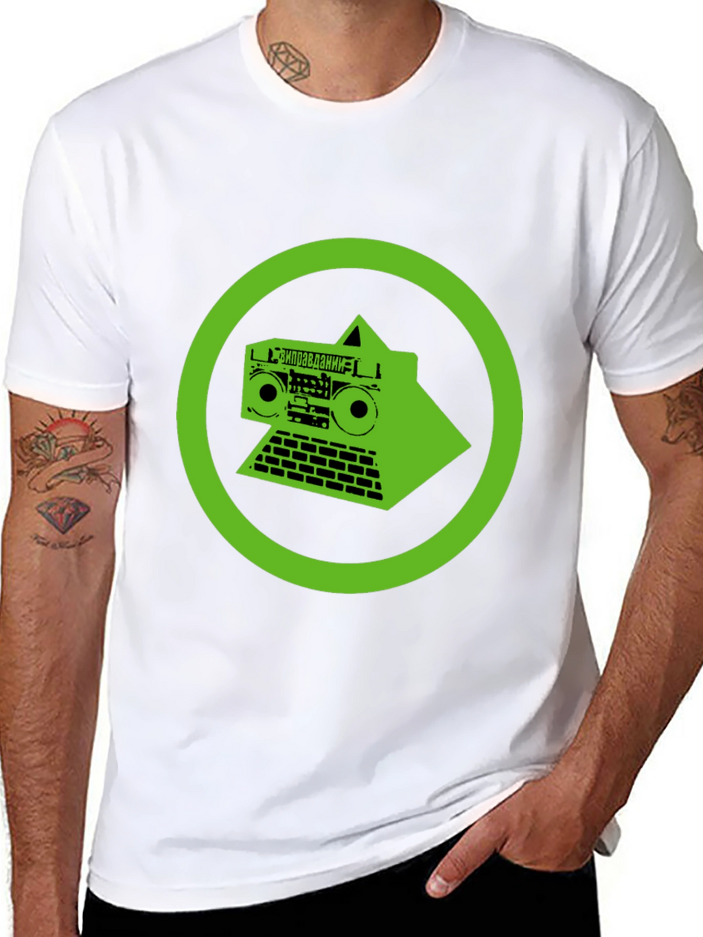 Retro Boombox Graphic Tee - Black