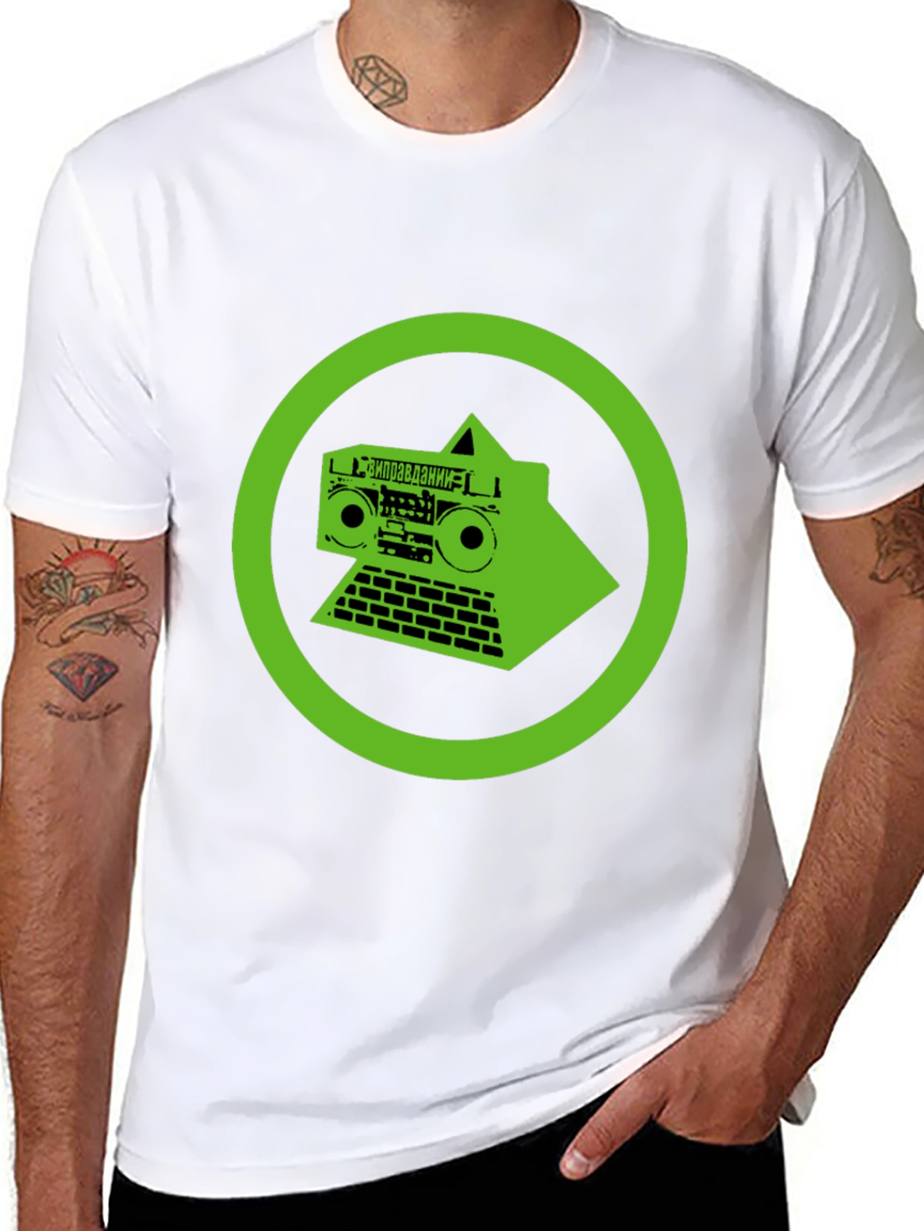 Retro Boombox Graphic Tee - Black