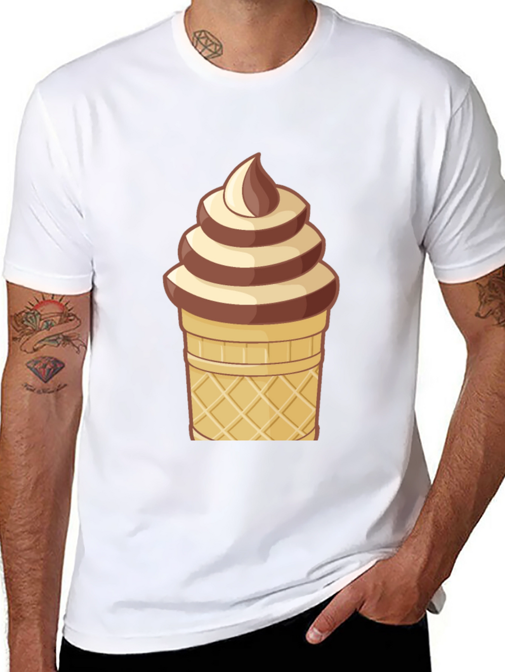 Ice Cream Cone Graphic T-Shirt - Novelty Dessert Tee
