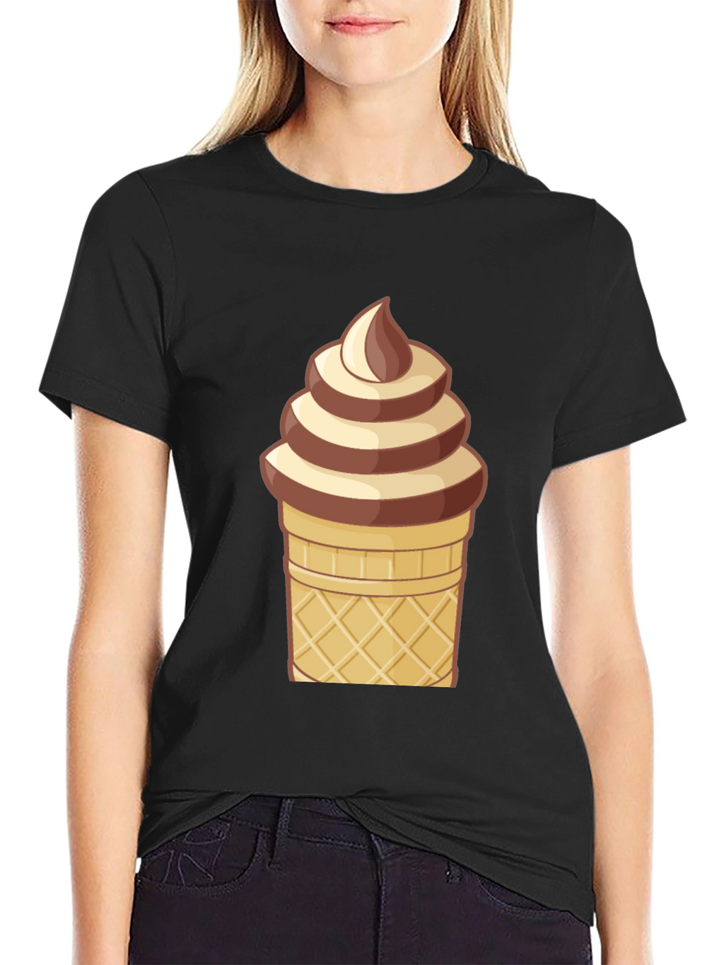Ice Cream Cone Graphic T-Shirt - Novelty Dessert Tee