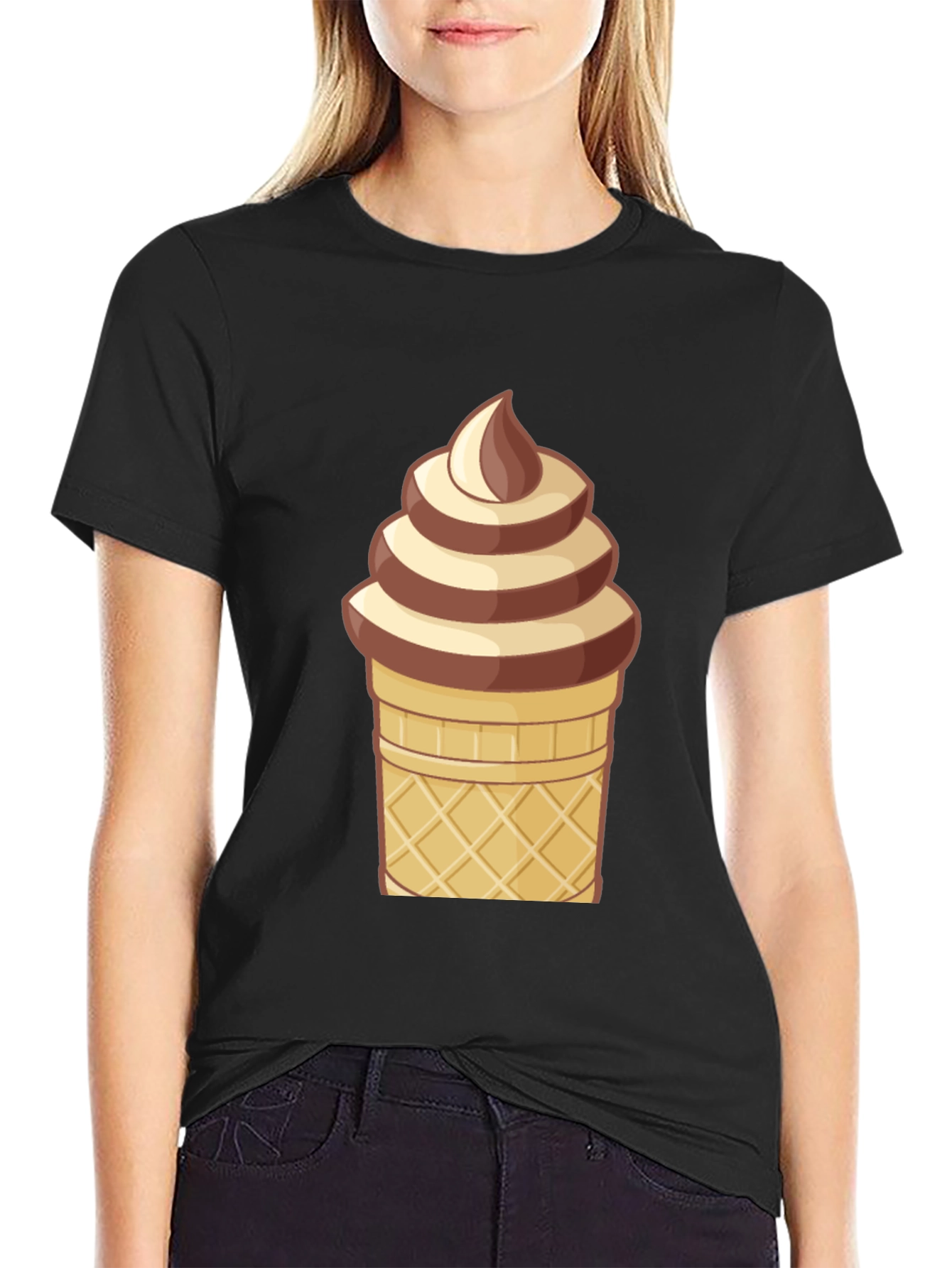Ice Cream Cone Graphic T-Shirt - Novelty Dessert Tee