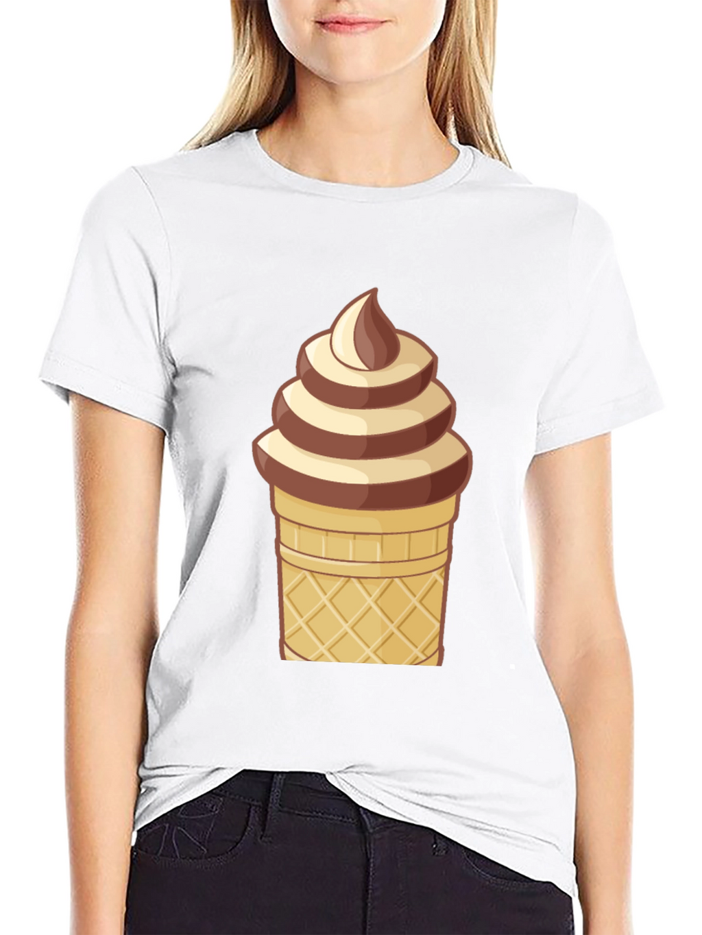 Ice Cream Cone Graphic T-Shirt - Novelty Dessert Tee