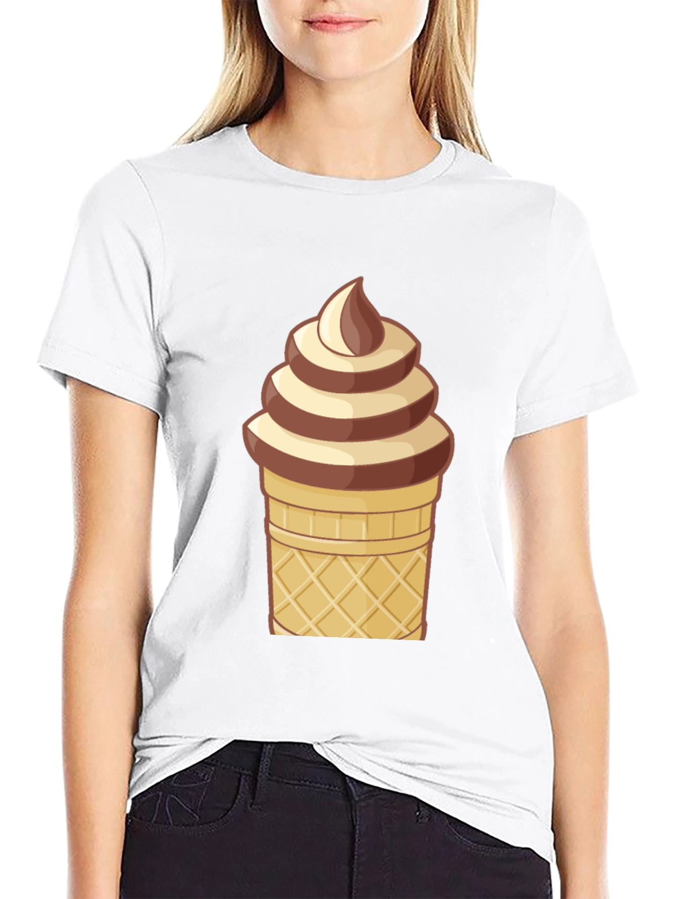 Ice Cream Cone Graphic T-Shirt - Novelty Dessert Tee