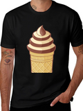 Ice Cream Cone Graphic T-Shirt - Novelty Dessert Tee