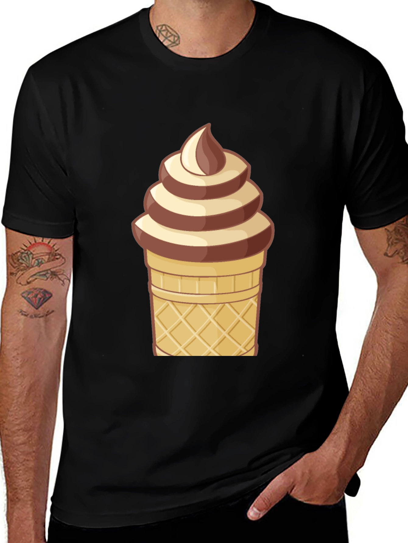 Ice Cream Cone Graphic T-Shirt - Novelty Dessert Tee