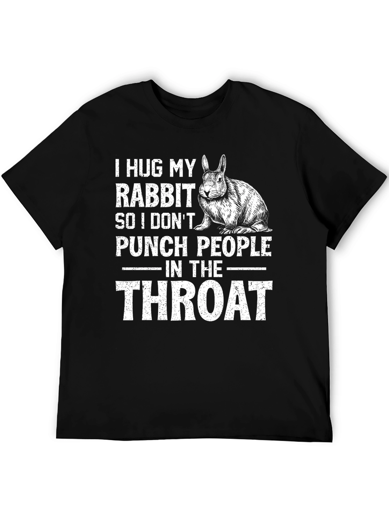 Rabbit Lover T-Shirt - I Hug My Rabbit Funny Tee