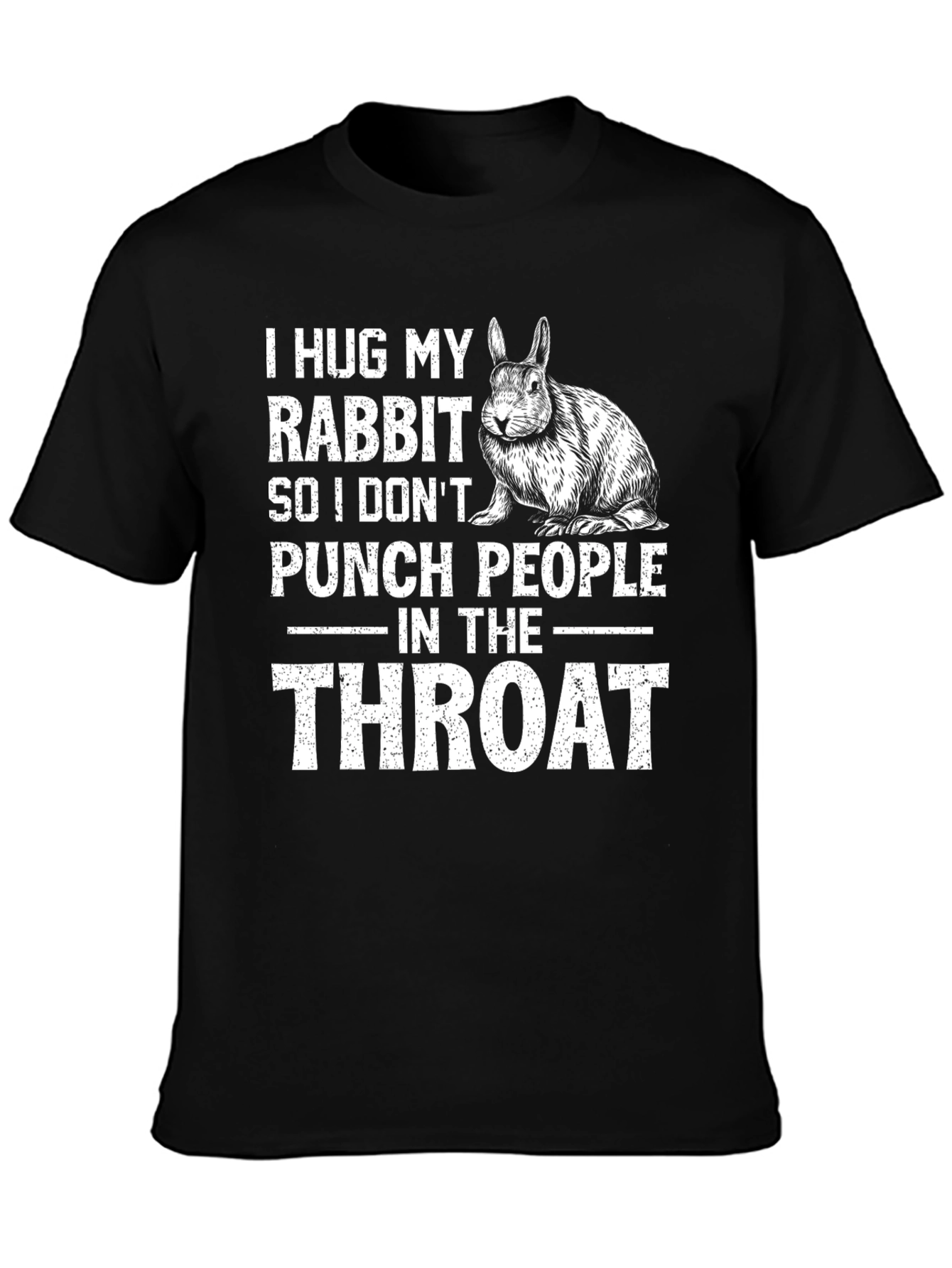 Rabbit Lover T-Shirt - I Hug My Rabbit Funny Tee