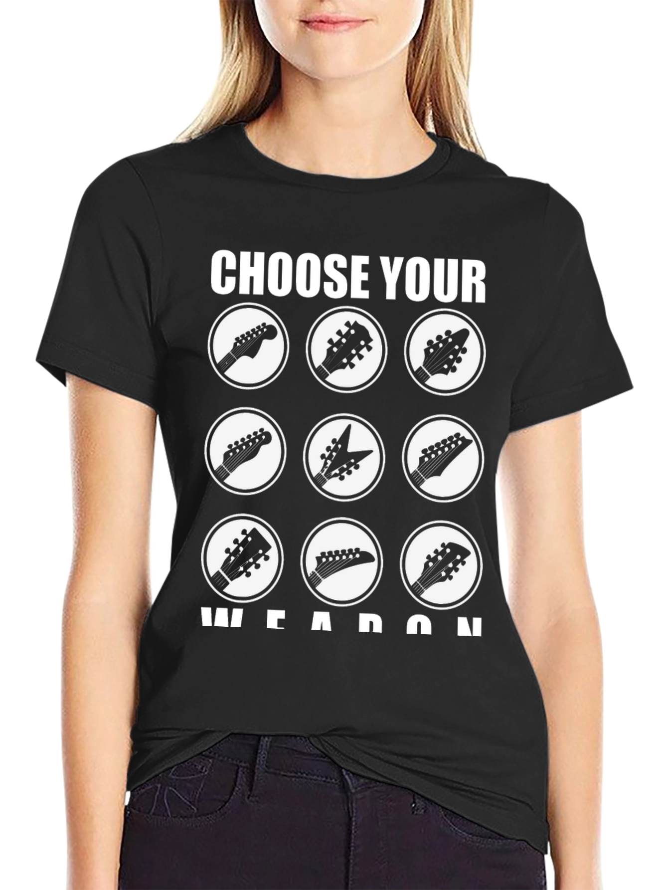 Choose Your Weapon Guitar Headstock T-Shirt