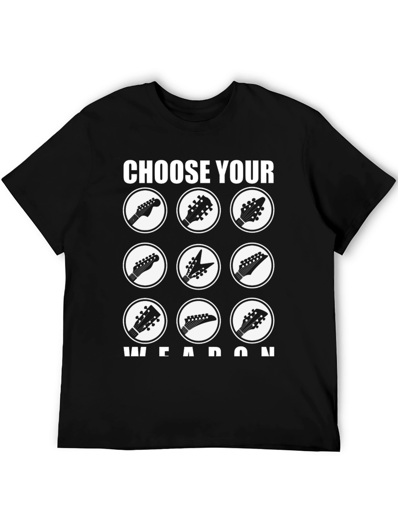 Choose Your Weapon Guitar Headstock T-Shirt