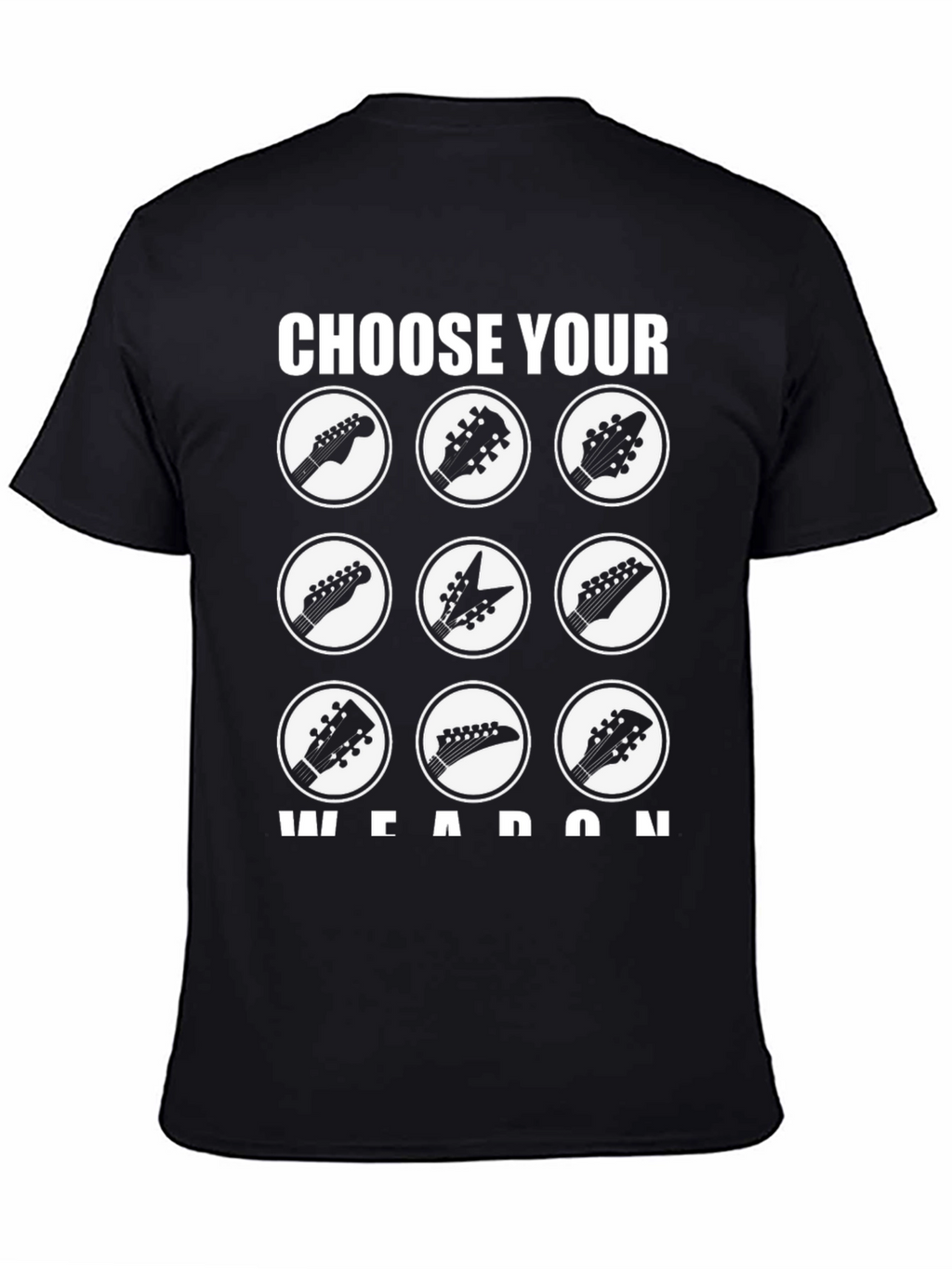 Choose Your Weapon Guitar Headstock T-Shirt