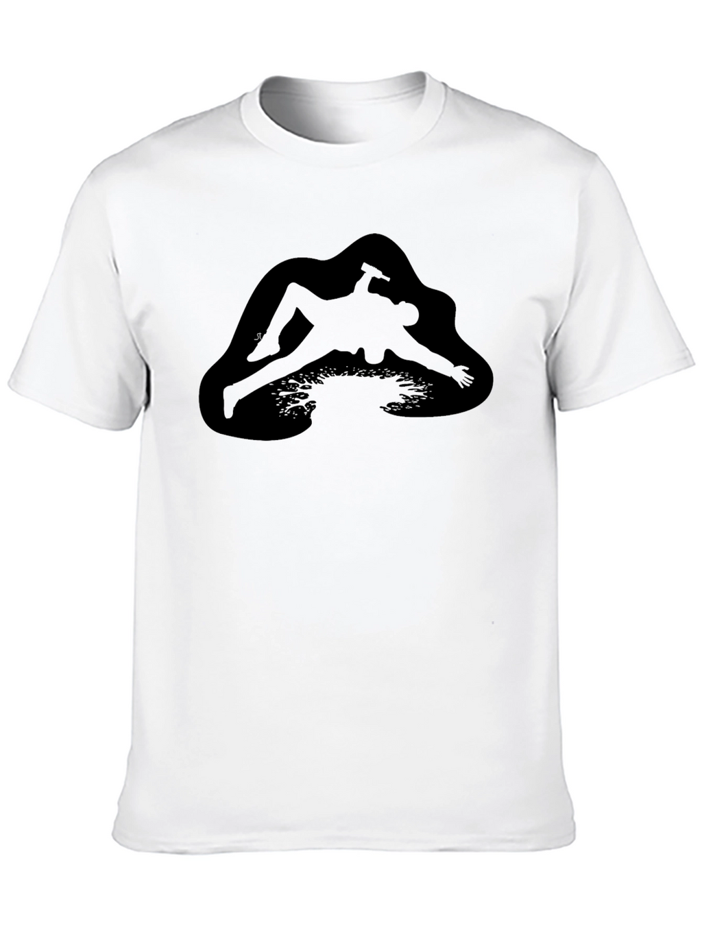 Black T-Shirt with Unique Graphic Design