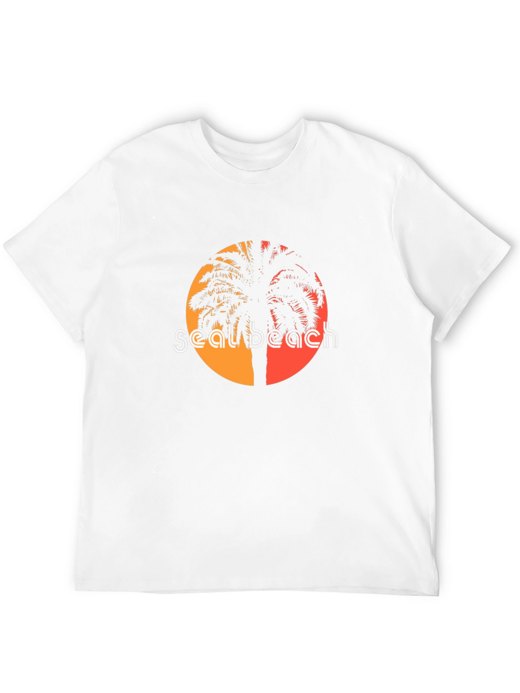 Seal Beach Palm Tee - Retro Sunset Style