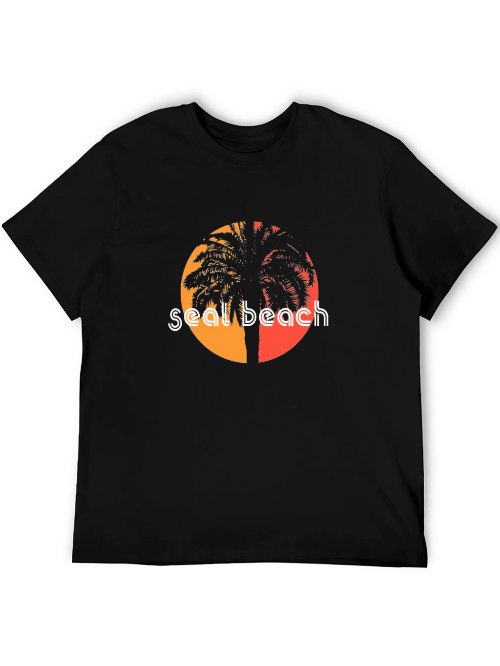 Seal Beach Palm Tee - Retro Sunset Style