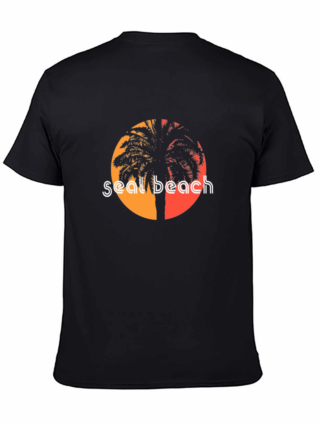 Seal Beach Palm Tee - Retro Sunset Style