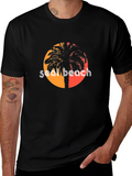 Seal Beach Palm Tee - Retro Sunset Style