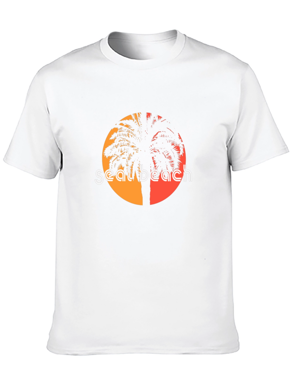Seal Beach Palm Tee - Retro Sunset Style