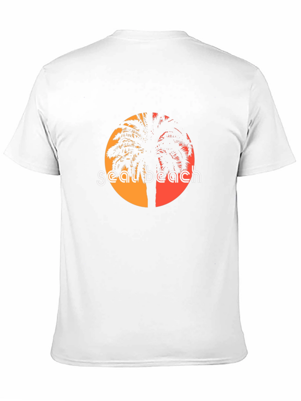 Seal Beach Palm Tee - Retro Sunset Style