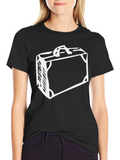 Suitcase Graphic Black Tee - Travel Ready Style