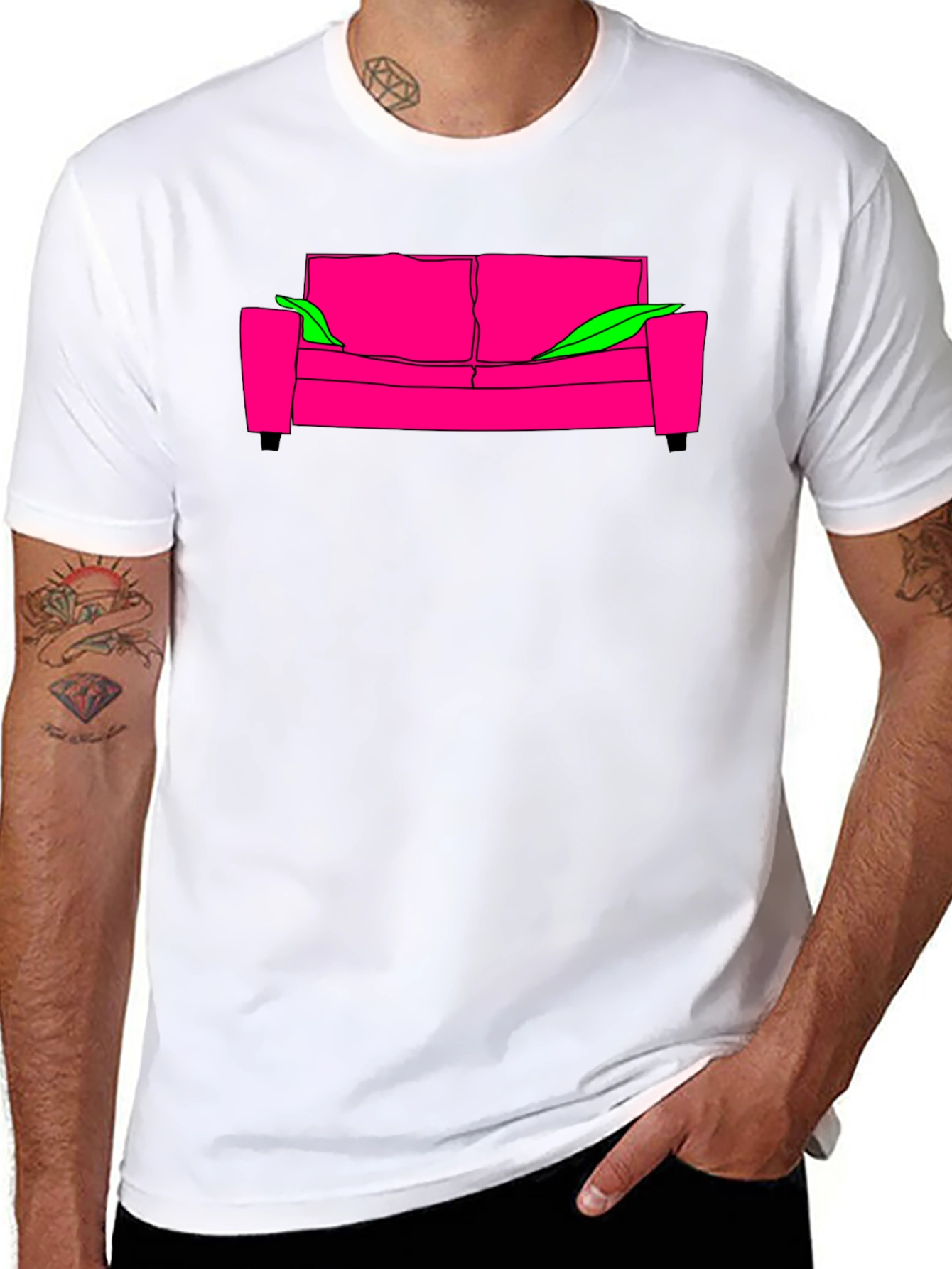 Cool Graphic Tee - Pink Couch