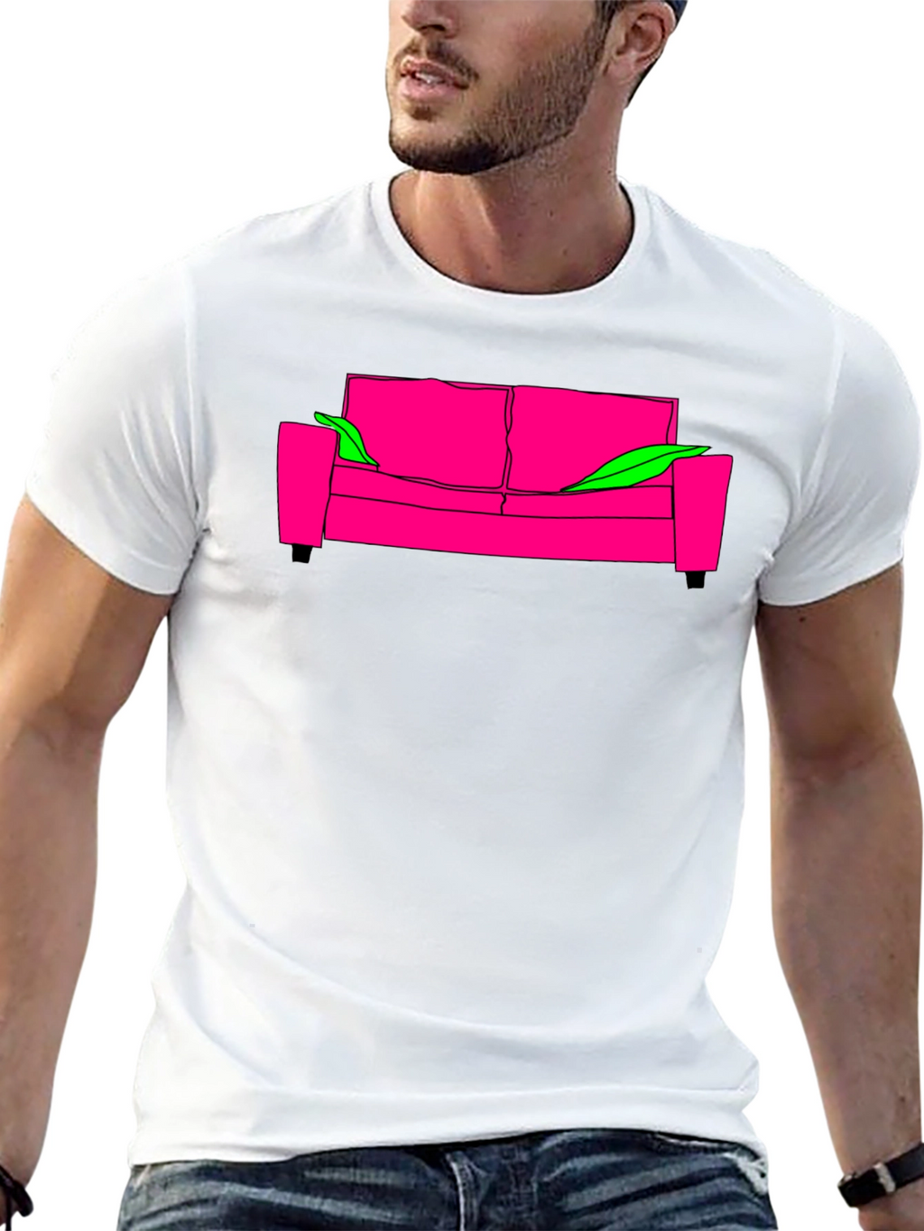 Cool Graphic Tee - Pink Couch