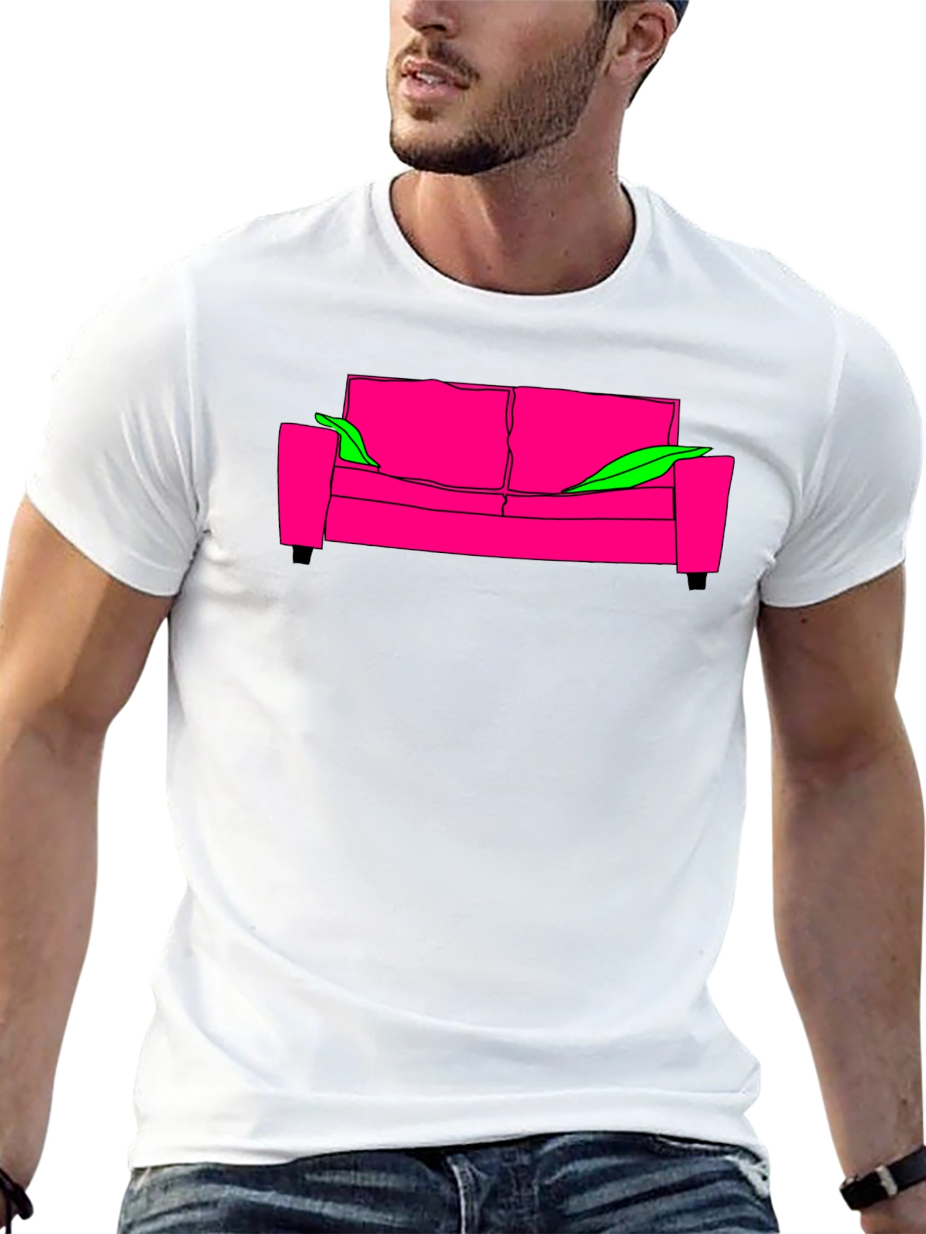 Cool Graphic Tee - Pink Couch