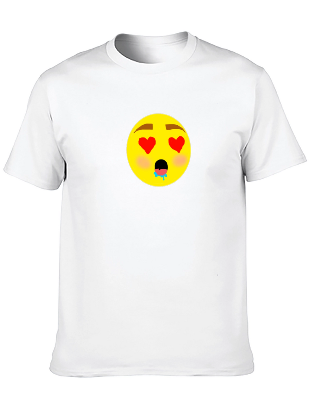 Emoji Love Eyes Graphic Black T-Shirt