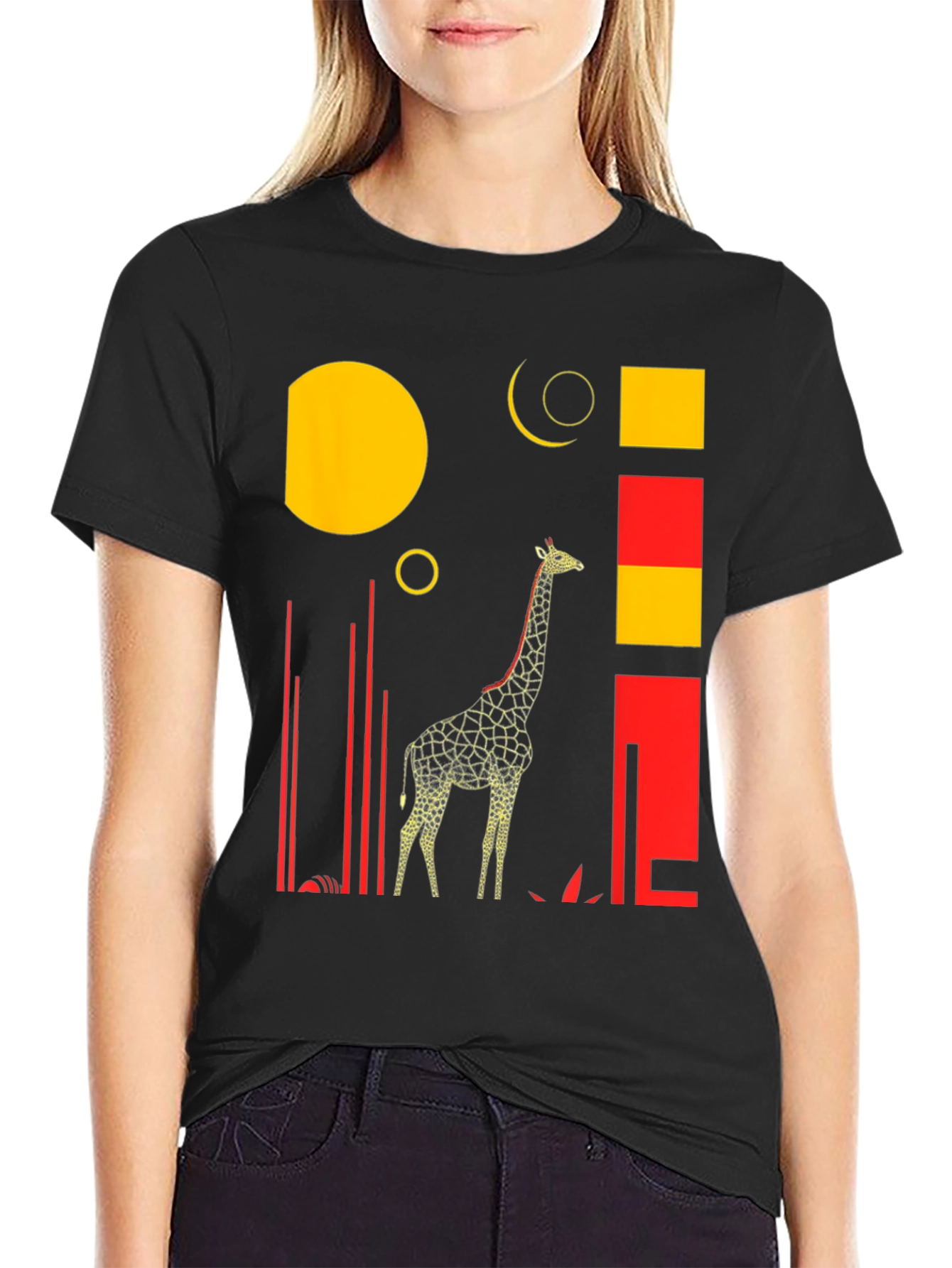 Abstract Giraffe Graphic Tee