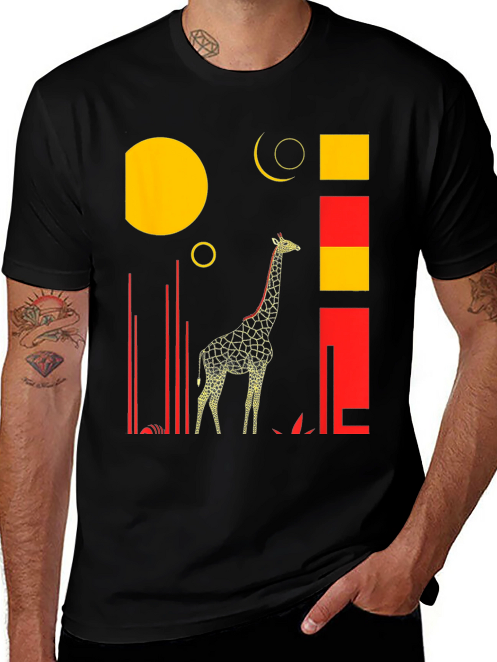 Abstract Giraffe Graphic Tee