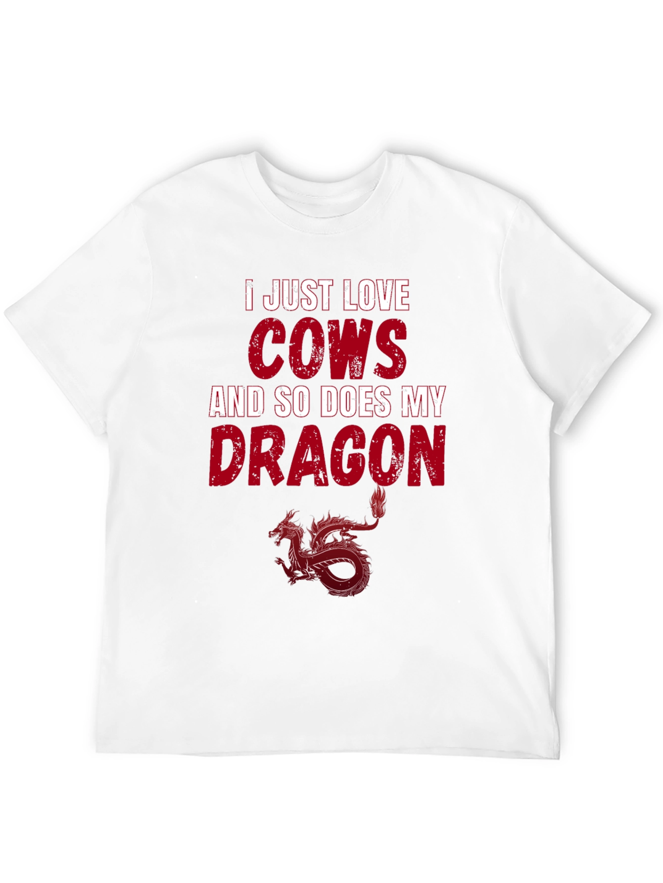 I Love Cows and My Dragon T-Shirt - Unisex