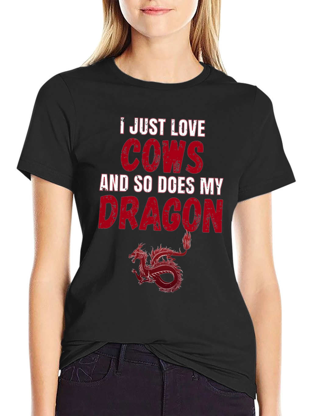 I Love Cows and My Dragon T-Shirt - Unisex