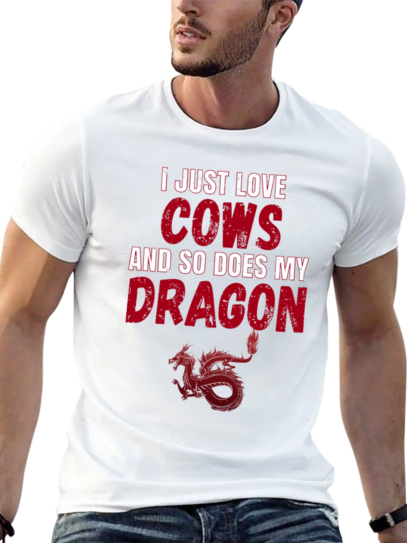 I Love Cows and My Dragon T-Shirt - Unisex