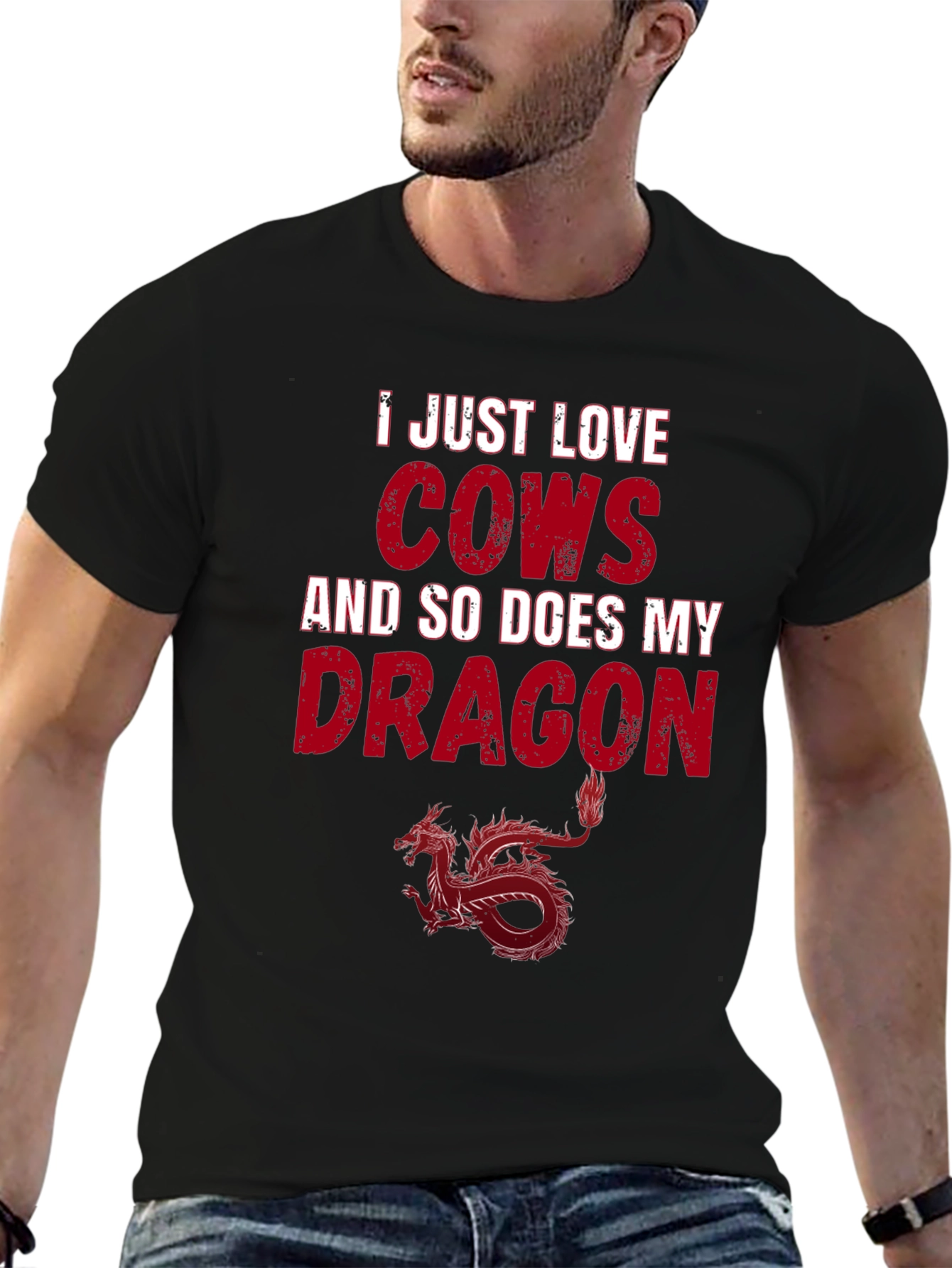 I Love Cows and My Dragon T-Shirt - Unisex