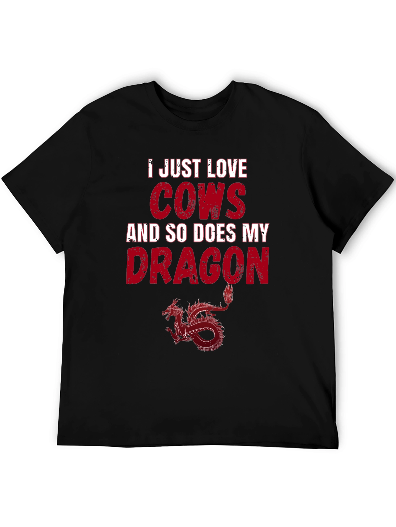 I Love Cows and My Dragon T-Shirt - Unisex