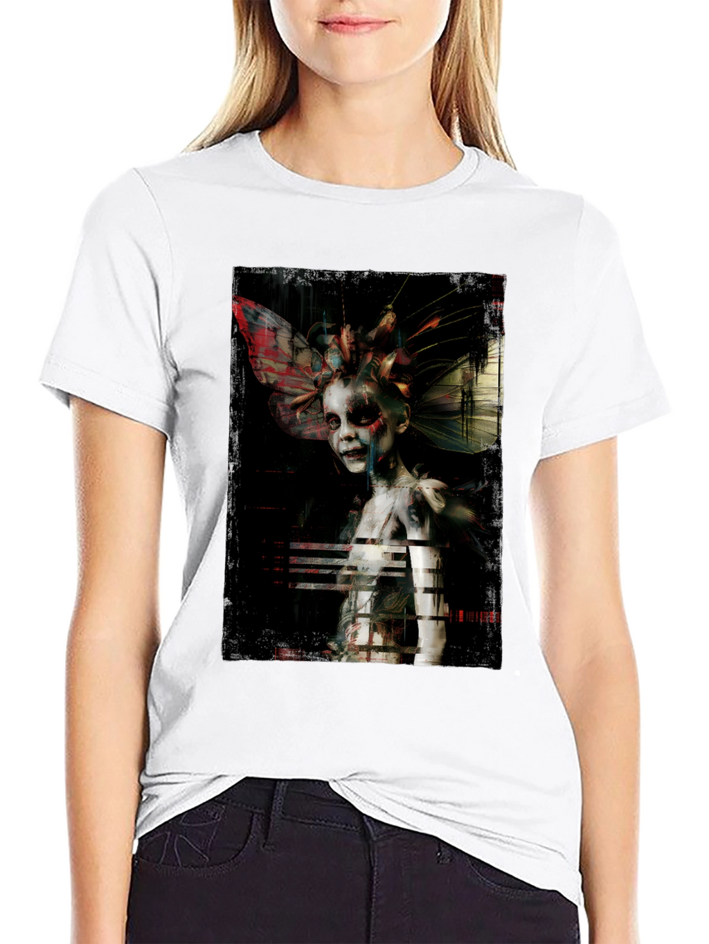Unique Artistic Graphic Print Black T-Shirt
