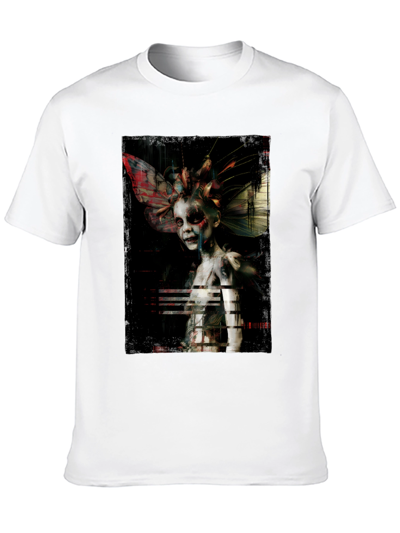 Unique Artistic Graphic Print Black T-Shirt