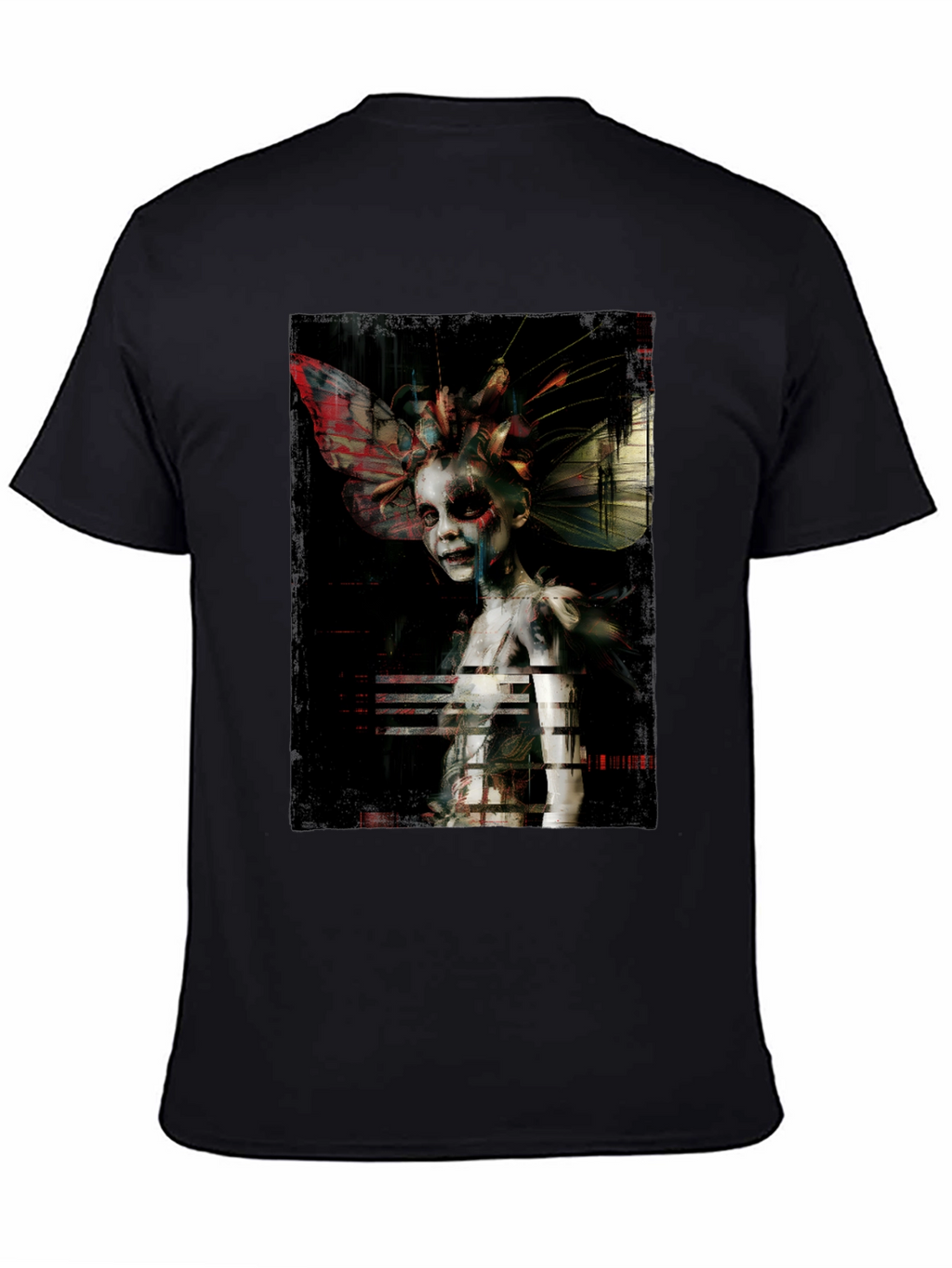 Unique Artistic Graphic Print Black T-Shirt