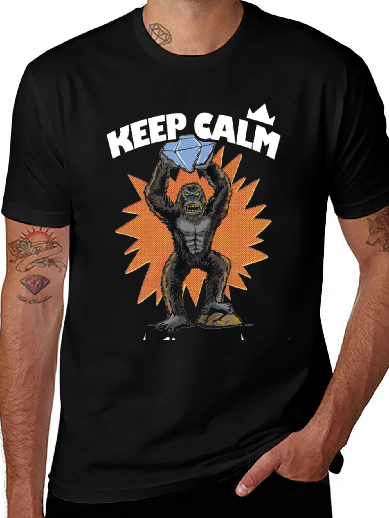 Keep Calm Diamond Gorilla Graphic Tee