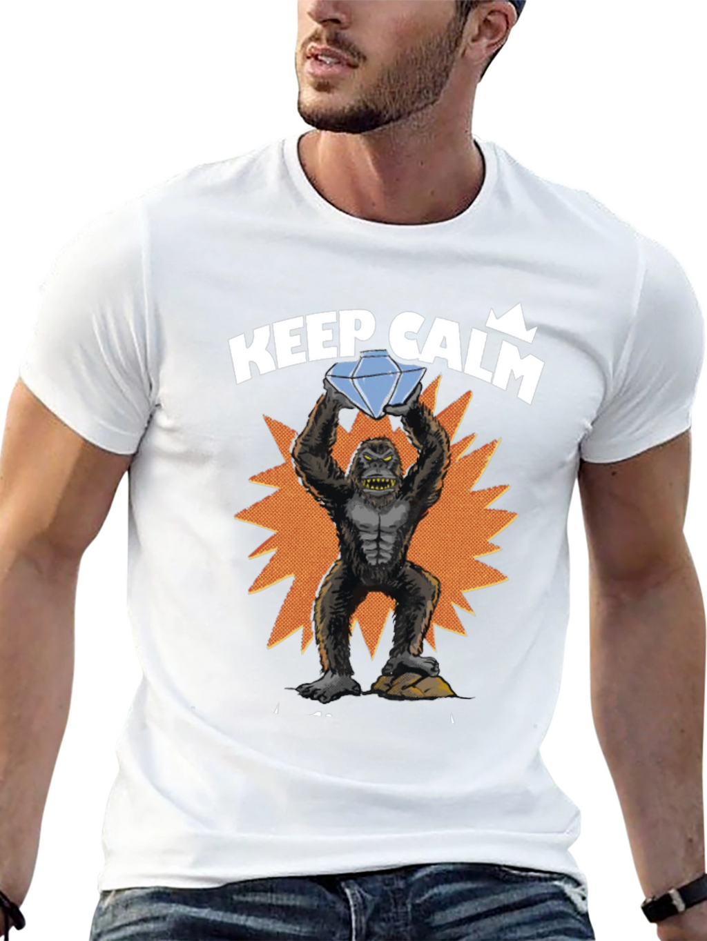 Keep Calm Diamond Gorilla Graphic Tee