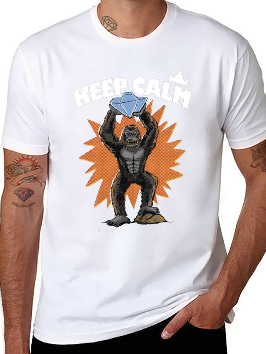 Keep Calm Diamond Gorilla Graphic Tee