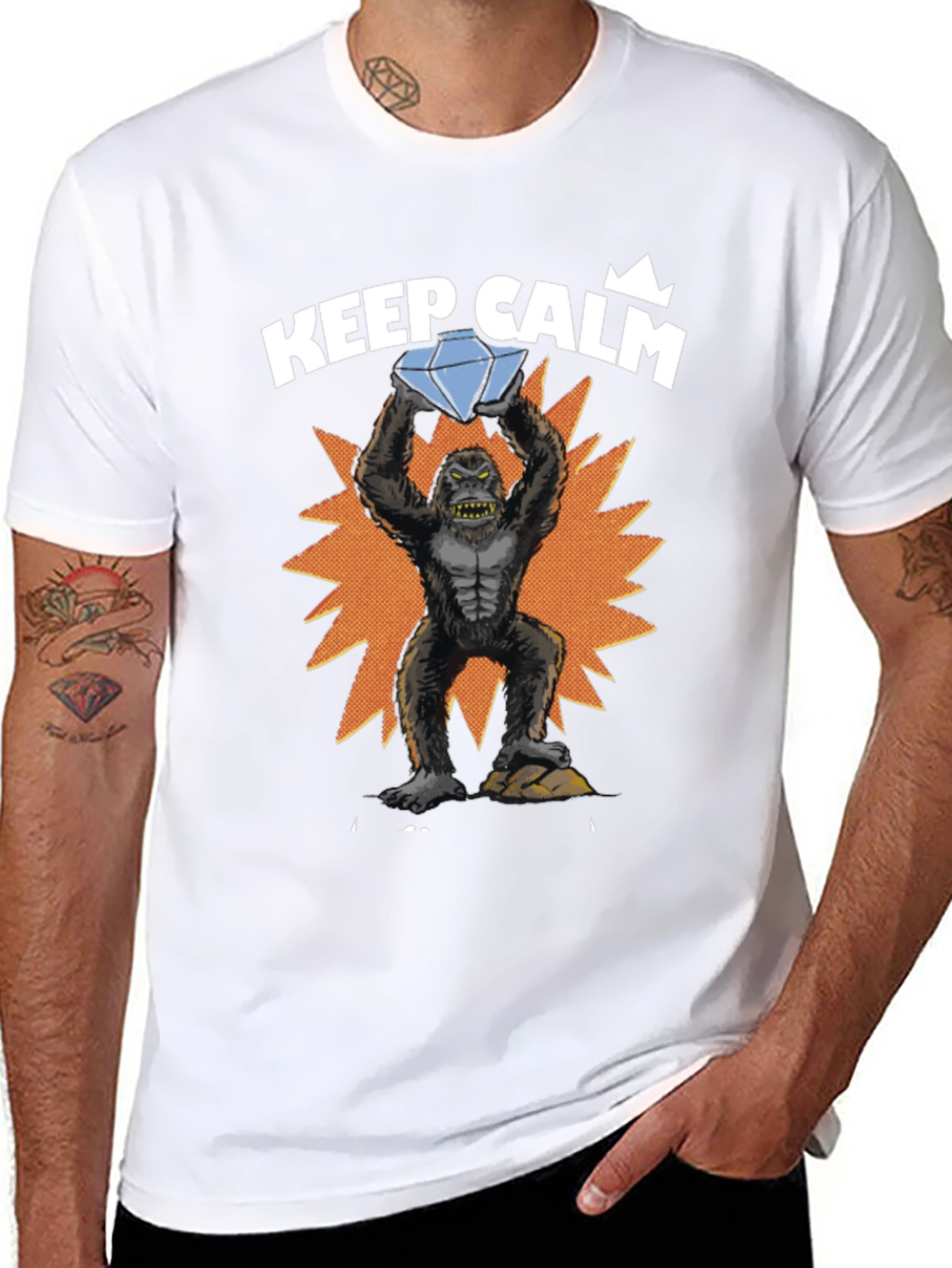 Keep Calm Diamond Gorilla Graphic Tee