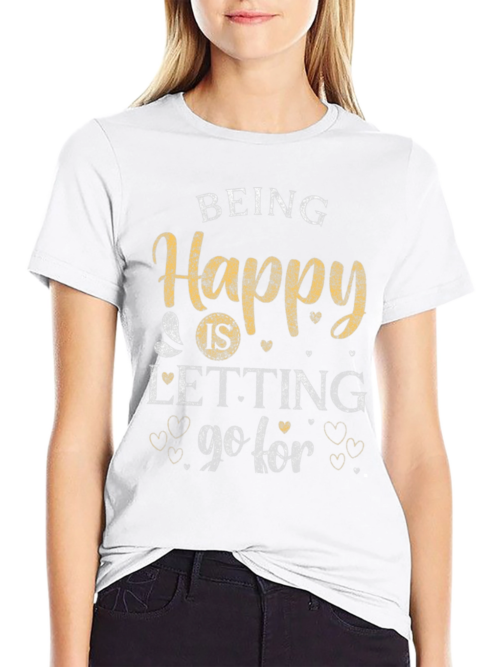 Happy Go For It Black T-Shirt