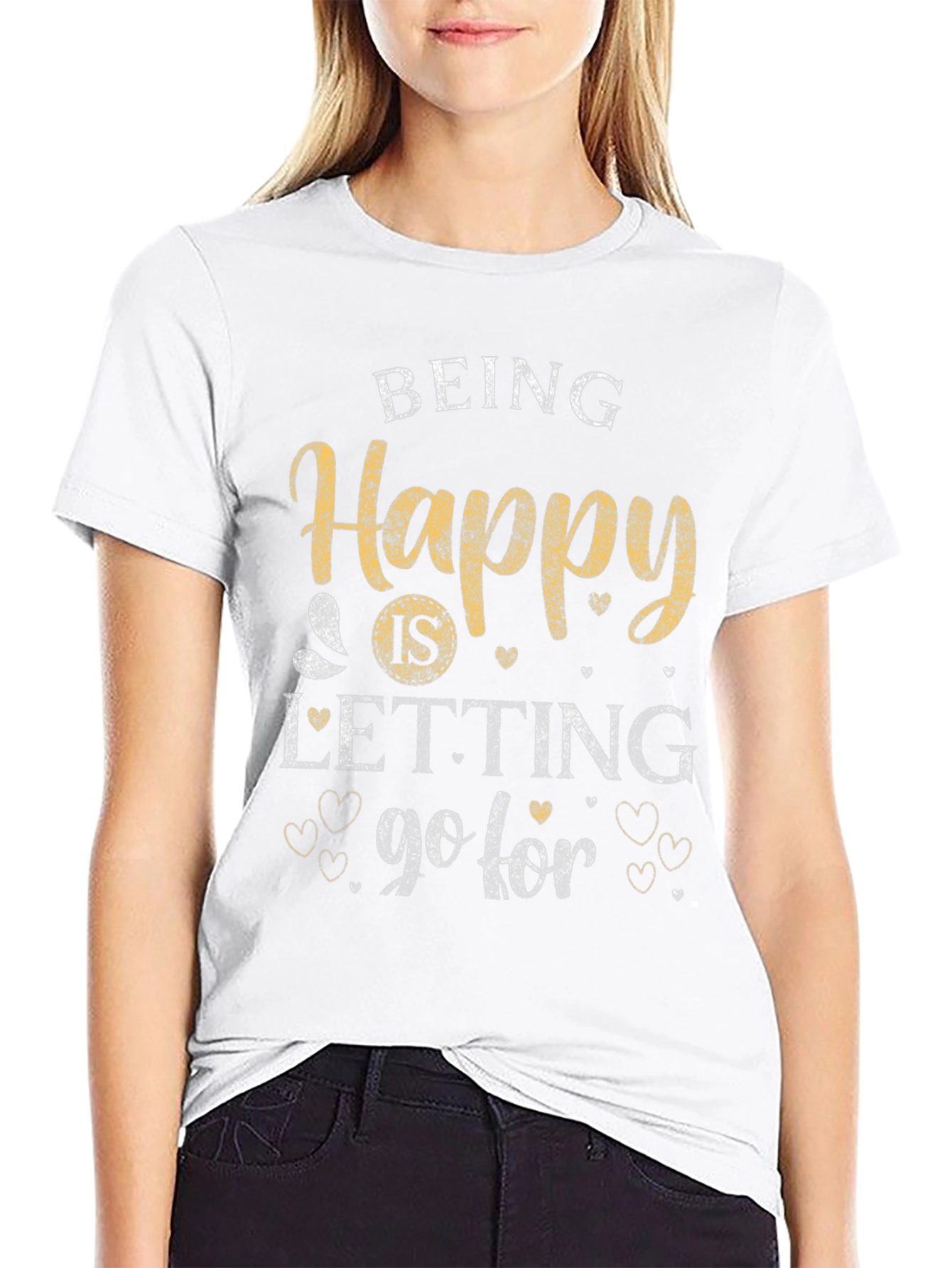 Happy Go For It Black T-Shirt