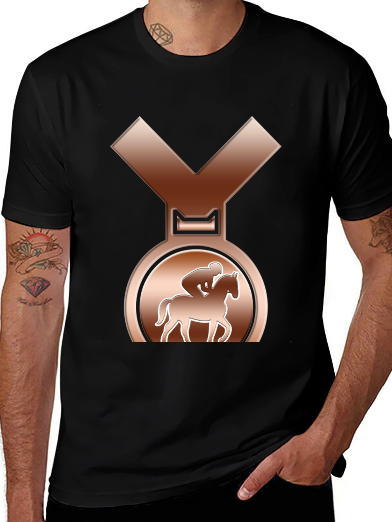 Equestrian Bronze Medal Tee - Horse Riding Champion Style