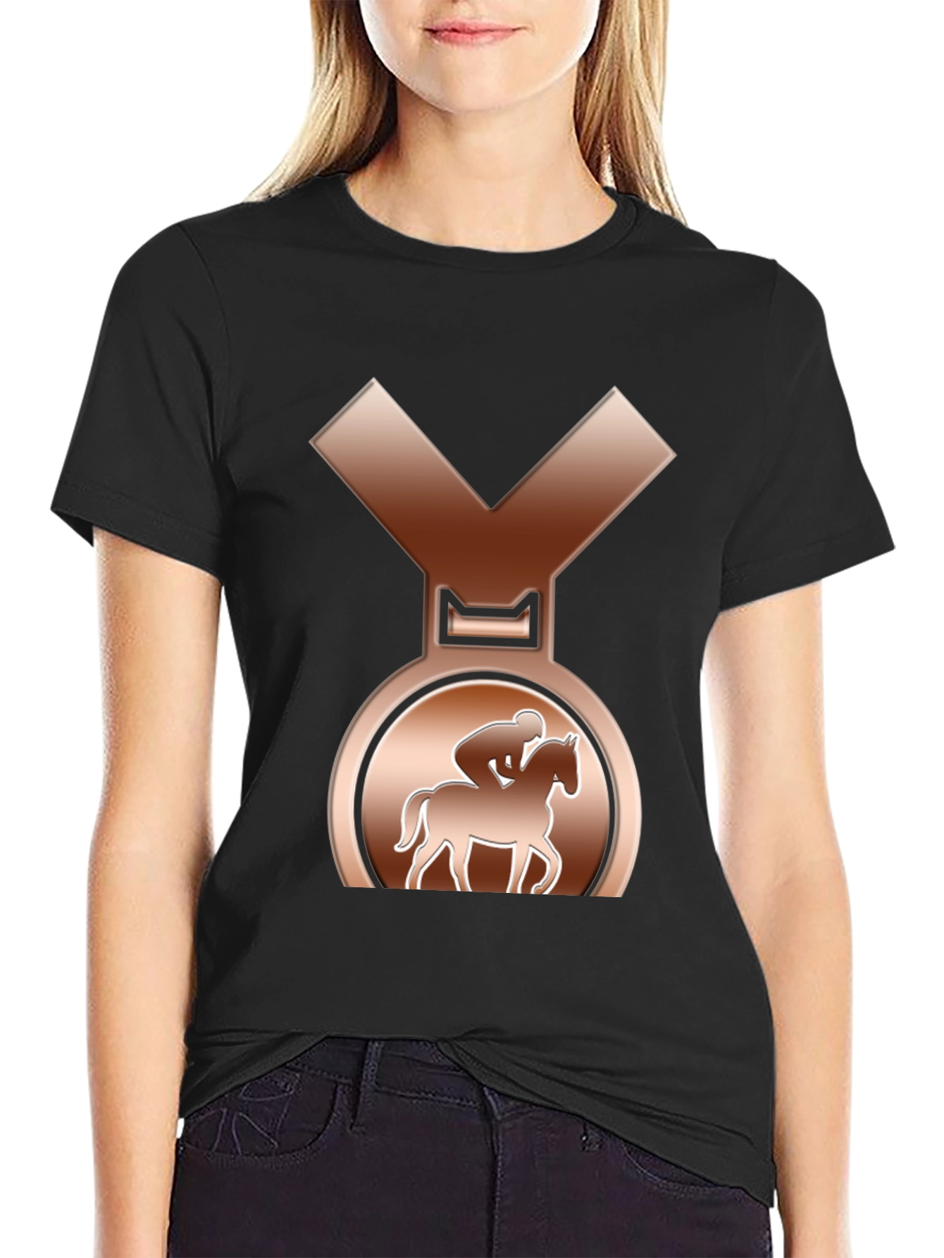 Equestrian Bronze Medal Tee - Horse Riding Champion Style