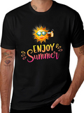 Enjoy Summer Black Graphic T-Shirt