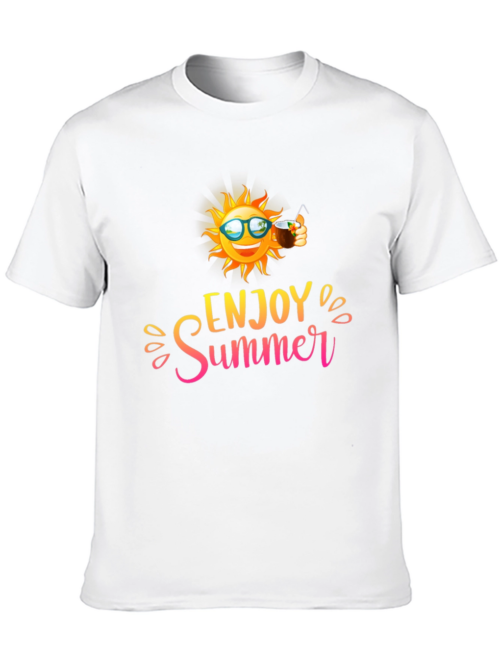 Enjoy Summer Black Graphic T-Shirt