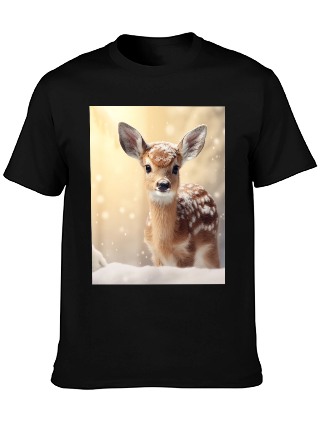 Fawn in Winter T-Shirt - Cute Deer Graphic Tee
